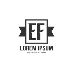Fototapeta premium Initial EF logo template with modern frame. Minimalist EF letter logo vector illustration