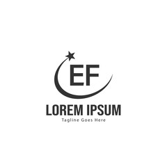 Obraz premium Initial EF logo template with modern frame. Minimalist EF letter logo vector illustration