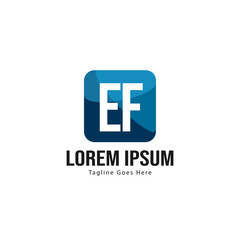 Obraz premium Initial EF logo template with modern frame. Minimalist EF letter logo vector illustration