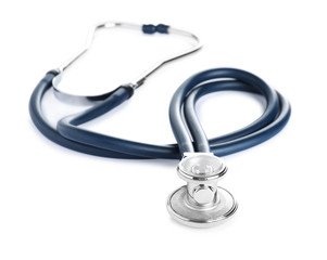Stethoscope on white background. Professional medical device
