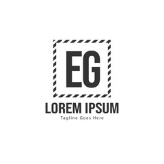 Fototapeta premium Initial EG logo template with modern frame. Minimalist EG letter logo vector illustration