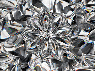 Gemstone or diamond texture closeup and kaleidoscope