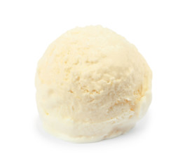 Fototapeta na wymiar Delicious vanilla ice cream on white background