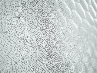 Alligator or crocodile white Leather hexagon stitched texture