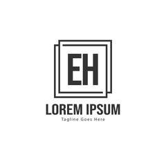 Obraz premium Initial EH logo template with modern frame. Minimalist EH letter logo vector illustration
