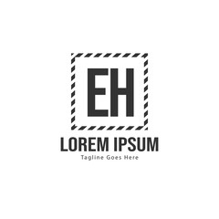 Fototapeta premium Initial EH logo template with modern frame. Minimalist EH letter logo vector illustration