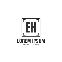 Fototapeta premium Initial EH logo template with modern frame. Minimalist EH letter logo vector illustration