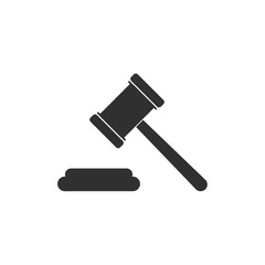 Judge Gavel Auction icon template black color editable. Gavel symbol Flat vector sign isolated on white background. Simple logo vector illustration for graphic and web design.
