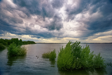 Naklejka premium Beautiful lake in Southern Poland near Wroclaw