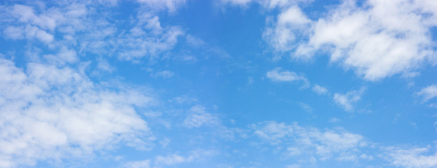 Panorama blue sky with clouds. nature background