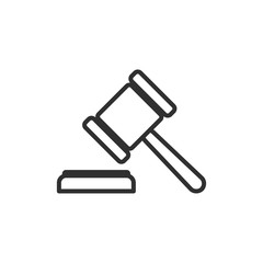 Fototapeta premium Judge Gavel Auction icon template black color editable. Gavel symbol Flat vector sign isolated on white background. Simple logo vector illustration for graphic and web design.