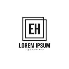 Fototapeta premium Initial EH logo template with modern frame. Minimalist EH letter logo vector illustration
