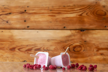 Homemade raspberry yoghurt