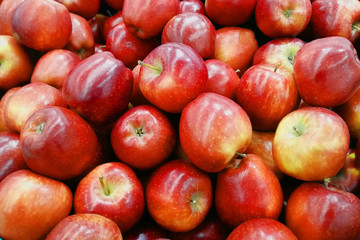 Fototapeta na wymiar Red apples background.Red juicy fresh fruit natural background.