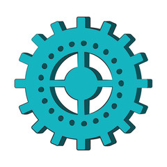 Gear machinery symbol isolated cartoon