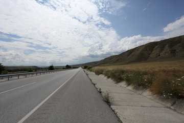 sky clouds blue white nature aerial highway