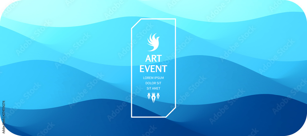 Wall mural art event invitation template. abstract background with dynamic effect. vector illustration for prom