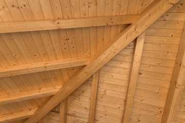 Interior wooden roof