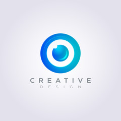 Circle Eyeball Vector Illustration Design Clipart Symbol Logo Template