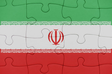 puzzle with the national flag of iran.
