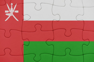 puzzle with the national flag of oman.