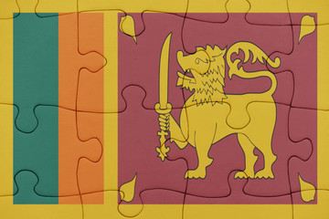 puzzle with the national flag of sri lanka.