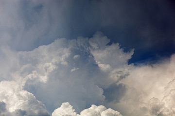 Clouds and bright blue sky background