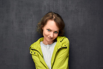 Obraz premium Portrait of cute girl making innocent face