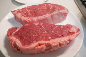 raw steak beef