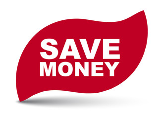 red vector banner save money