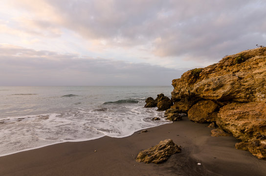 Torrox beach, in the heart of the Costa del Sol (Malaga) Spain