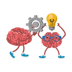 Human brain intelligence and creativity cartoons