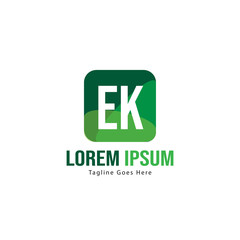 Obraz premium Initial EK logo template with modern frame. Minimalist EK letter logo vector illustration