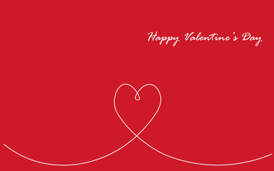 Valentines day card with love heart, vector illustration