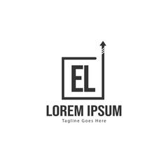 Obraz premium Initial EL logo template with modern frame. Minimalist EL letter logo vector illustration