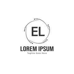 Fototapeta premium Initial EL logo template with modern frame. Minimalist EL letter logo vector illustration