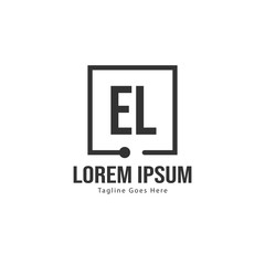 Fototapeta premium Initial EL logo template with modern frame. Minimalist EL letter logo vector illustration