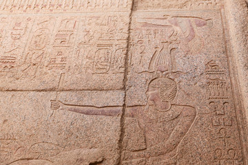 Hieroglyphics in Karnak Temple, Luxor, Egypt