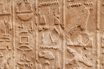 Hieroglyphics in Karnak Temple, Luxor, Egypt