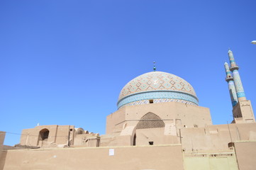 Iran. The main mosque of Yazd with the highest minarets in the country.