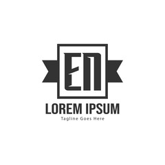 Initial EN logo template with modern frame. Minimalist EN letter logo vector illustration