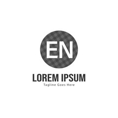 Obraz premium Initial EN logo template with modern frame. Minimalist EN letter logo vector illustration
