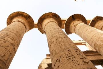 Columns in Hypostyle Hall of Karnak Temple, Luxor, Egypt