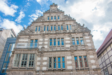 The Pied Piper's House or Rat Catcher's House (Rattenfängerhaus) Hameln Lower Saxony...
