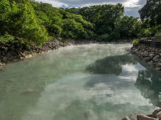 Fototapeta na wymiar The natural hot springs