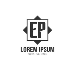 Obraz premium Initial EP logo template with modern frame. Minimalist EP letter logo vector illustration