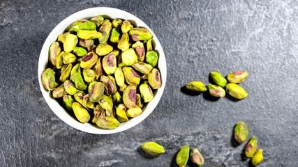 Bowl of Crunchy Pistachio Nuts or Kernels
