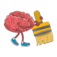 Human brain intelligence and creativity cartoons