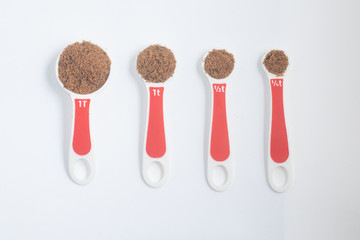 Measuring Tablespoon and Tea spoon with Brown sugar