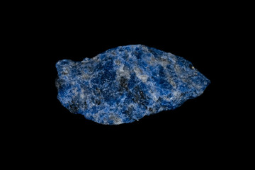 Blue Glaucochroite Mineral on Black